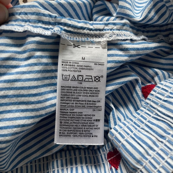 Vintage Love By Gap Blue Striped Heart Sleep Shorts Size M - Picture 3 of 7
